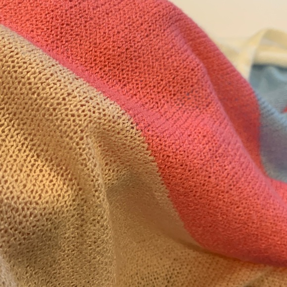 Striped Lightweight Pink Blue White and Beige Sweater Women’s XL Extra Large - Picture 8 of 8